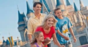 Disney Family reaching for a hug at Walt Disney World