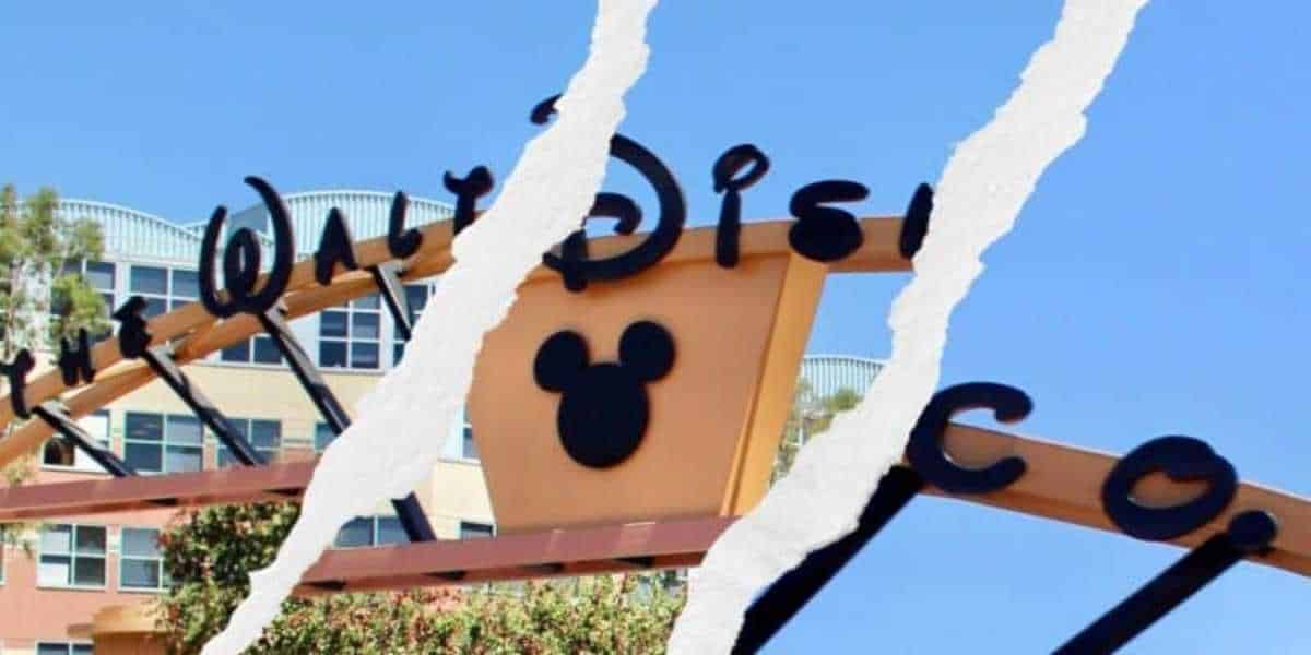 The Walt Disney Company sign split up