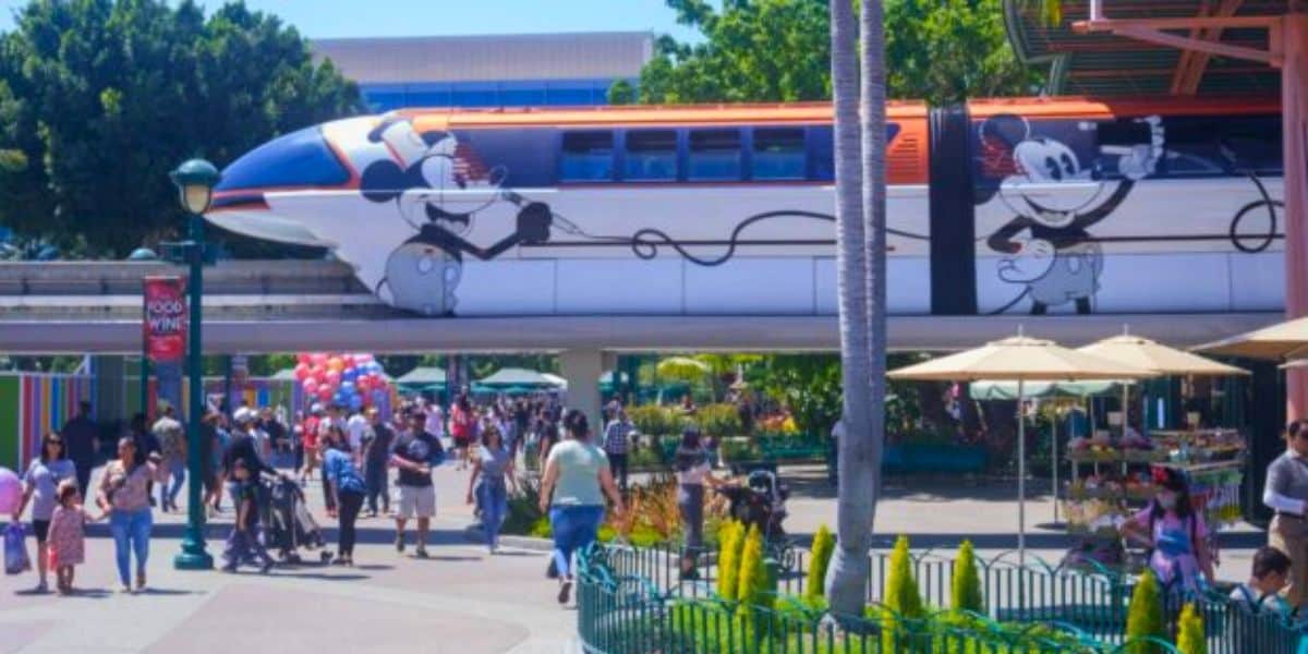 Downtown Disney with the Monorail running through it