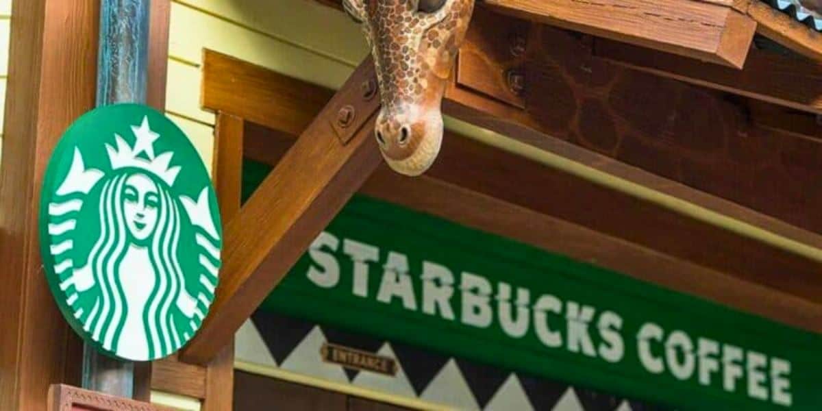 starbucks sign at disney's animal kingdom