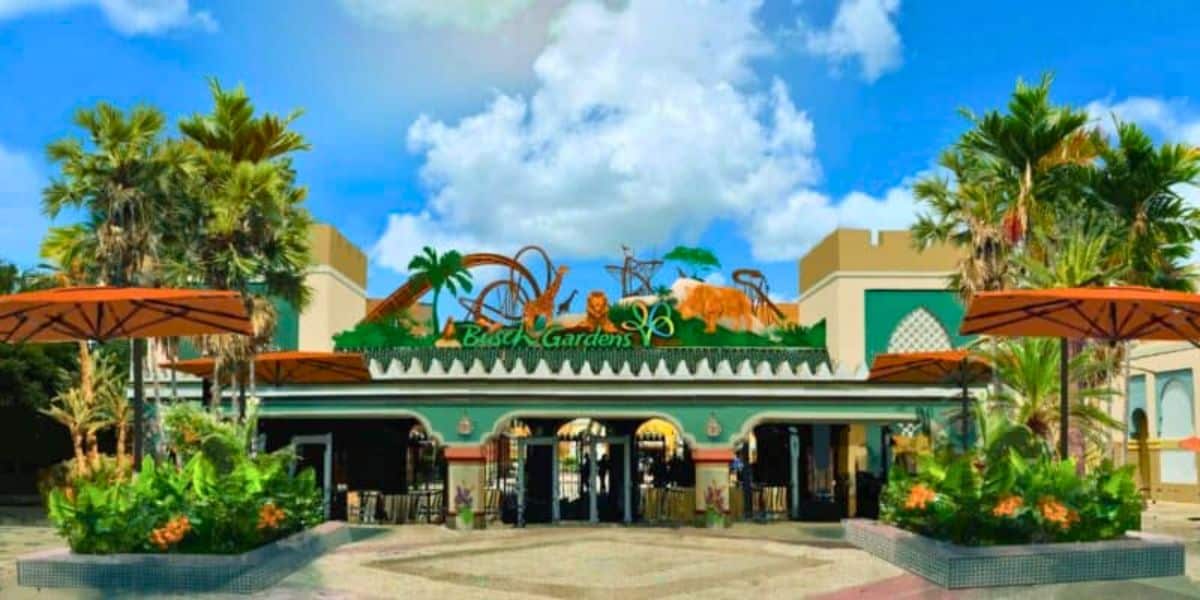Front entrance to Busch Gardens Tampa Bay in Florida