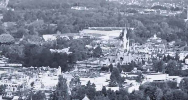 A black & white look at Disneyland Paris Resort, where one of the many deaths at Disney occurred.