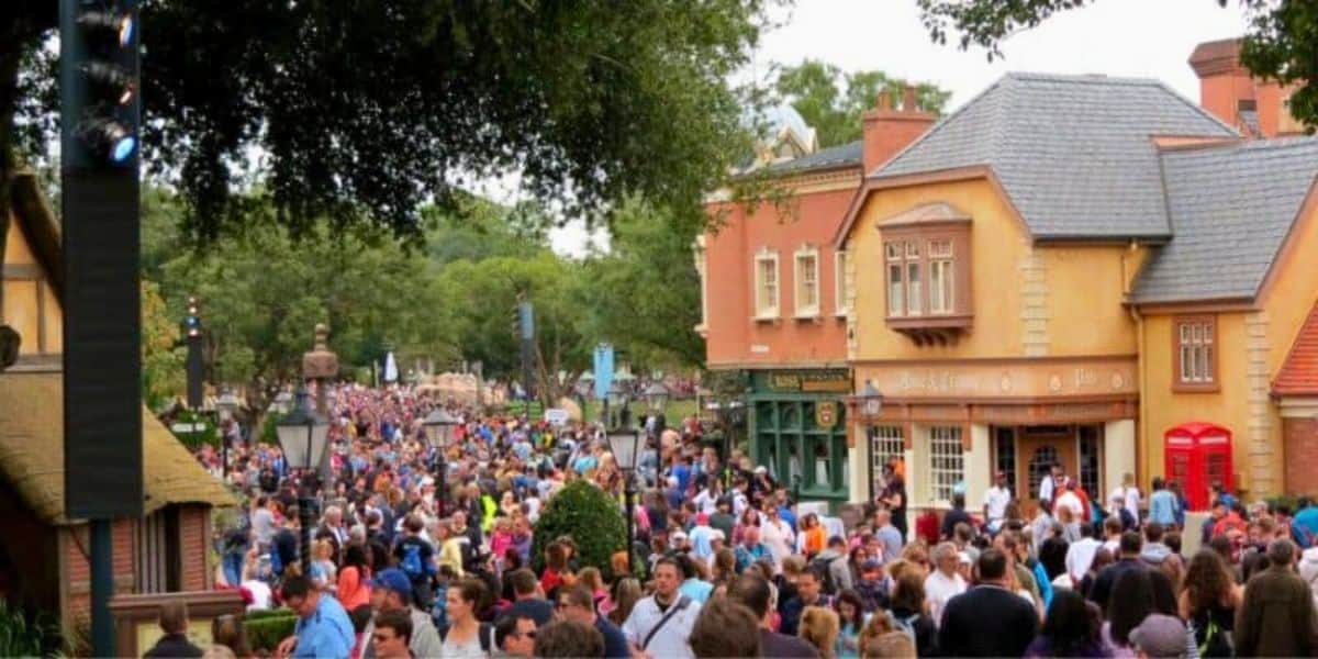 Crowds taking over EPCOT's World Showcase