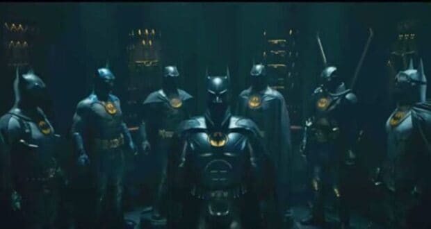 All the Michael Keaton Batman Batsuits in 'The Flash'