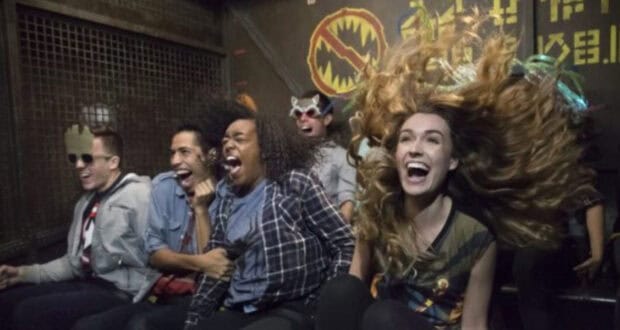 Guests screaming on Guardians of the Galaxy – Mission: BREAKOUT!