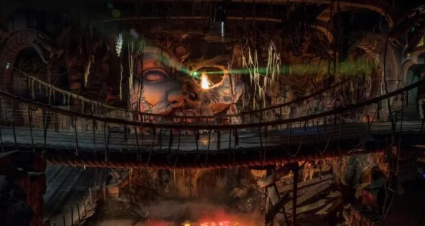 The bridge scene on Indiana Jones Adventure at Disneyland Park