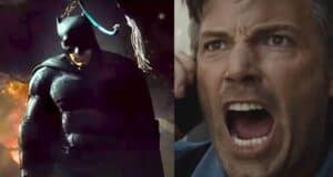 Split image: Left - Ben Affleck as Batman, Right - Ben Affleck as Bruce Wayne