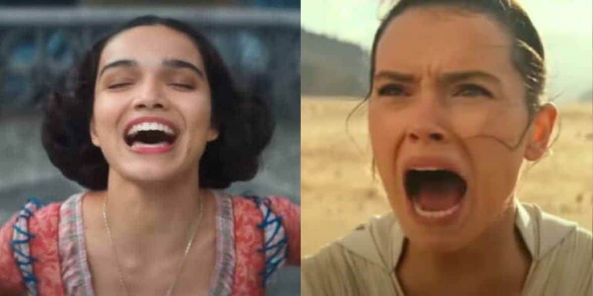 Split image: On the left, Rachel Zegler as Snow White, on the right, Daisy Ridley as Rey