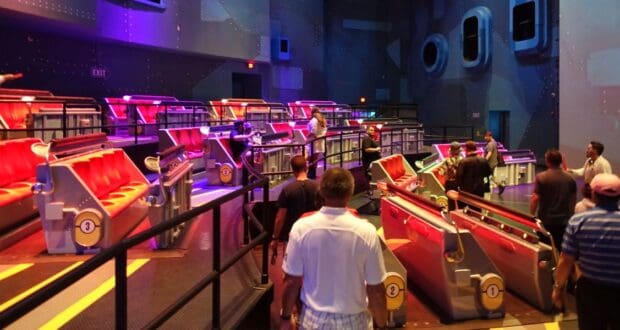People boarding Despicable Me Minion Mayhem at Universal Orlando Resort
