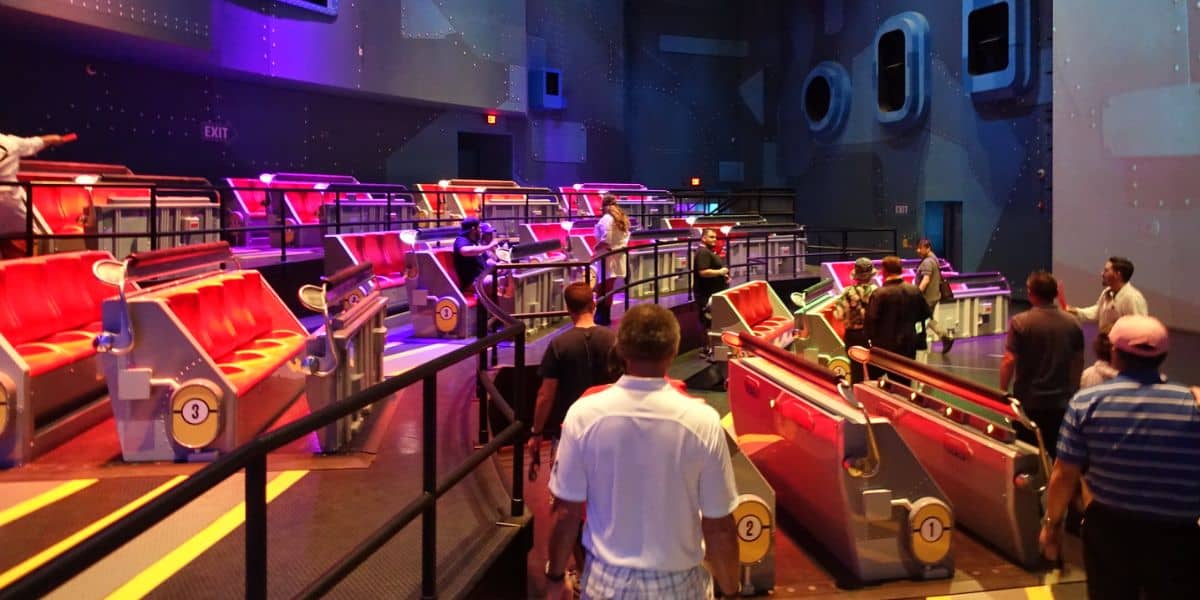 People boarding Despicable Me Minion Mayhem at Universal Orlando Resort