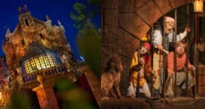 Pirates of the Caribbean (left) and Haunted Mansion (right) at Magic Kingdom