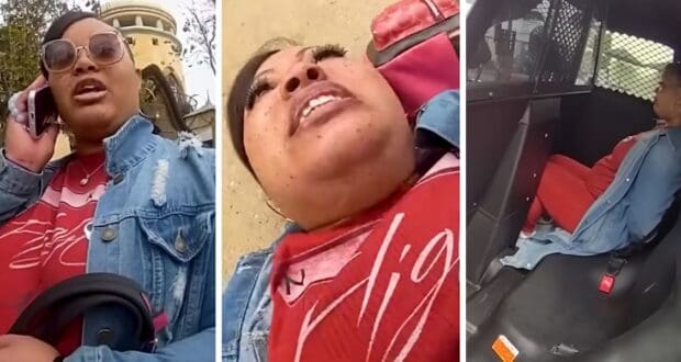 A woman in bodycam footage who was tackled and arrested at Universal Orlando Resort