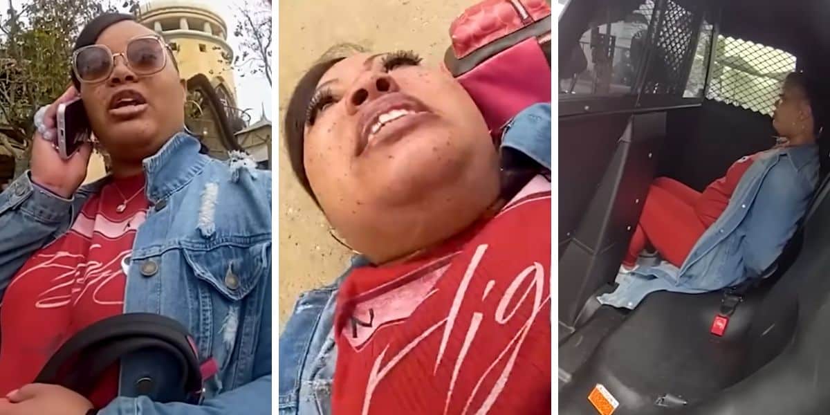 A woman in bodycam footage who was tackled and arrested at Universal Orlando Resort