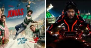 (Left) A Very Jonas Christmas Movie, (Right) Mr. Beast Promotes Tron:Ares