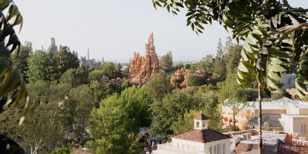 big thunder mountain railroad visible from other parts of disneyland park at disneyland resort