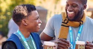 Guests drinking Butterbeer