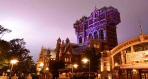 Tower of Terror at night at Tokyo DisneySea