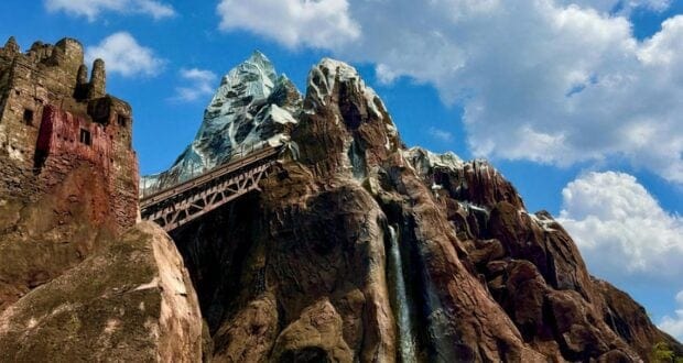 Expedition Everest track winding through the mountain peaks at Disney’s Animal Kingdom.
