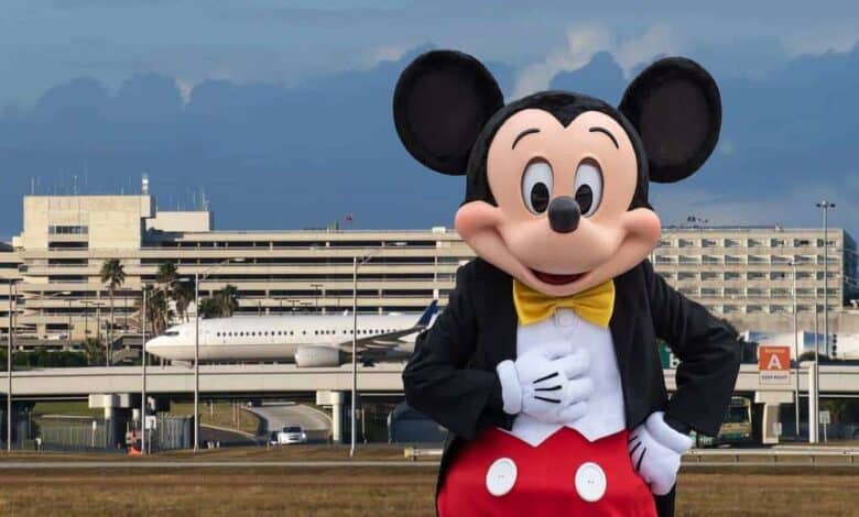 Mickey Mouse at the Hyatt Regency Orlando International Airport at Disney World.
