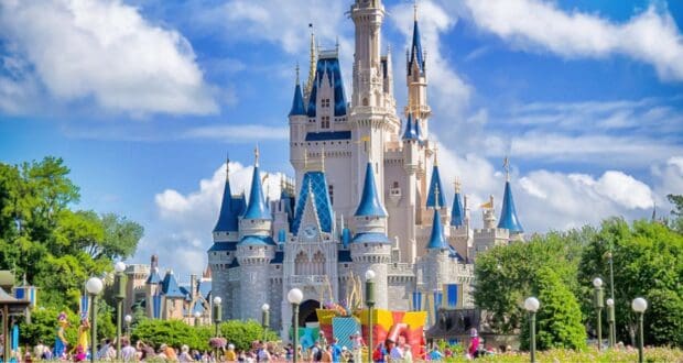 Cinderella Castle at Magic Kingdom during a Walt Disney World closure.