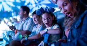 A family rope-dropping Frozen Ever After at EPCOT.