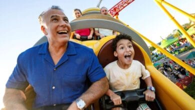 A family rides Slinky Dog Dash at Disney World.