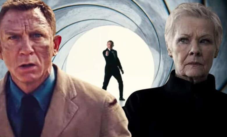 James Bond and M in the 007 gun barrel sequence.