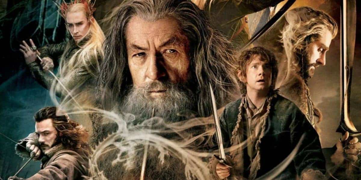 Gandalf, Bilbo Baggins, and other characters from The Hobbit film trilogy at Middle-earth.