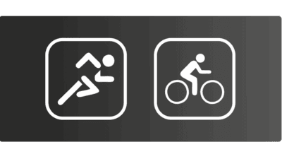 Sidetag Duatlon Sort: Ikoner for løb og cykling, der repræsenterer en duatlonbegivenhed.