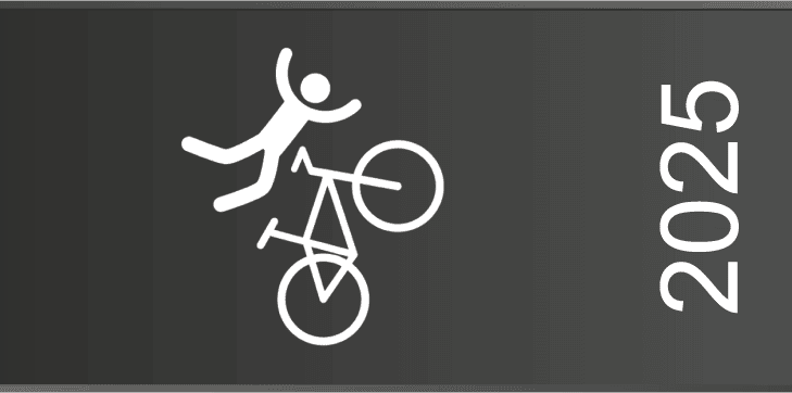 Djuva Sidetag Styrt: Illustration af en cyklist, der falder af sin cykel.