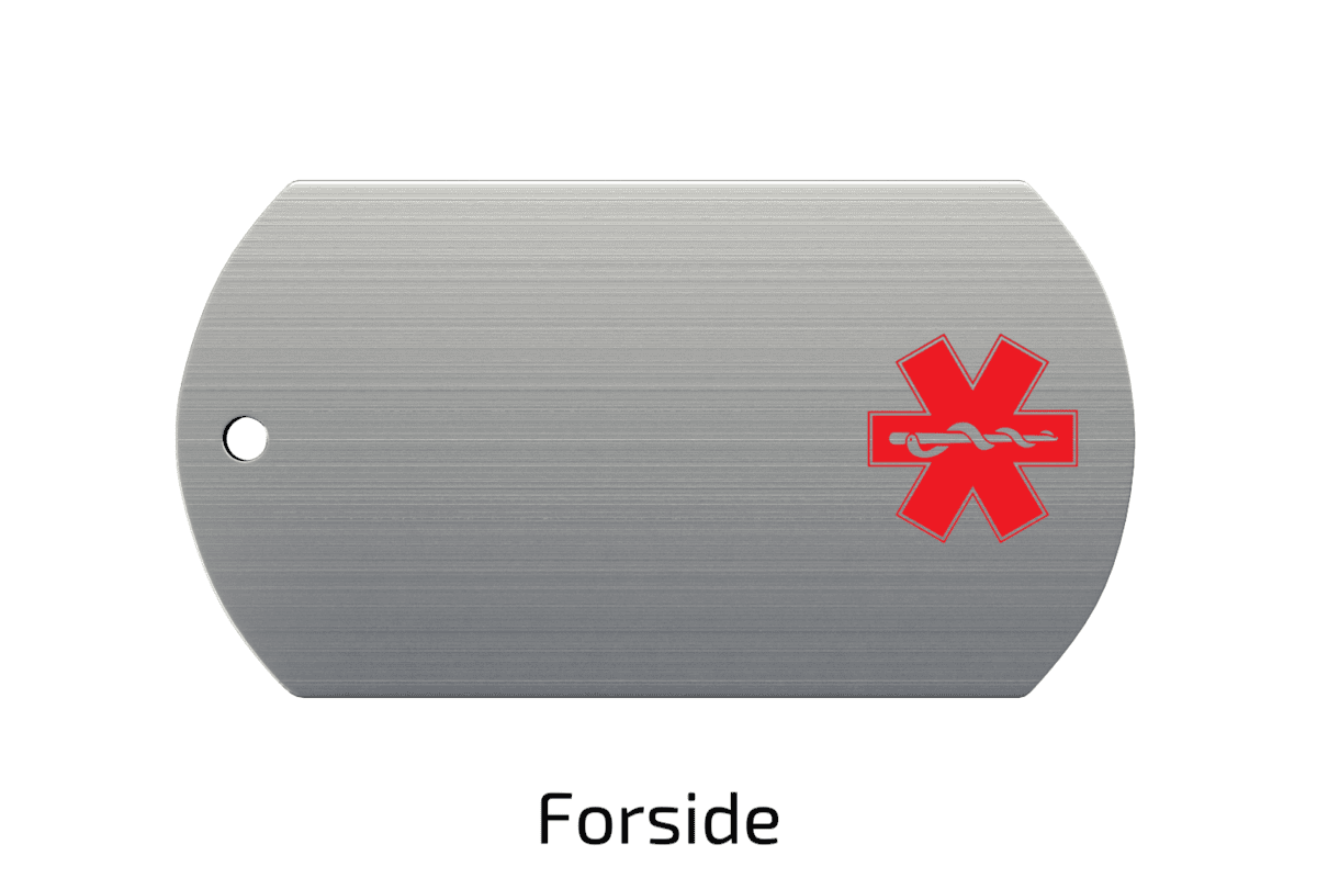 Hundetegn med medicinsk ID-symbol
