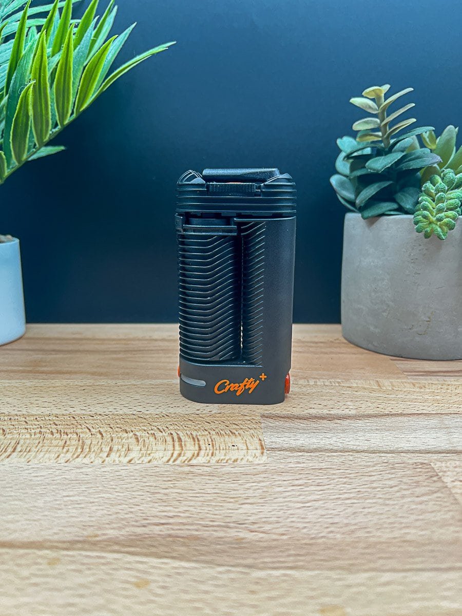 Crafty+ (Plus) portable dry herb vaporizer by Storz & Bickel with orange buttons – featured in Crafty+ Review 2026