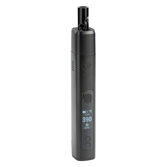 XMAX V3 Pro dry herb vaporizer in black with screen, temperature display, and control buttons