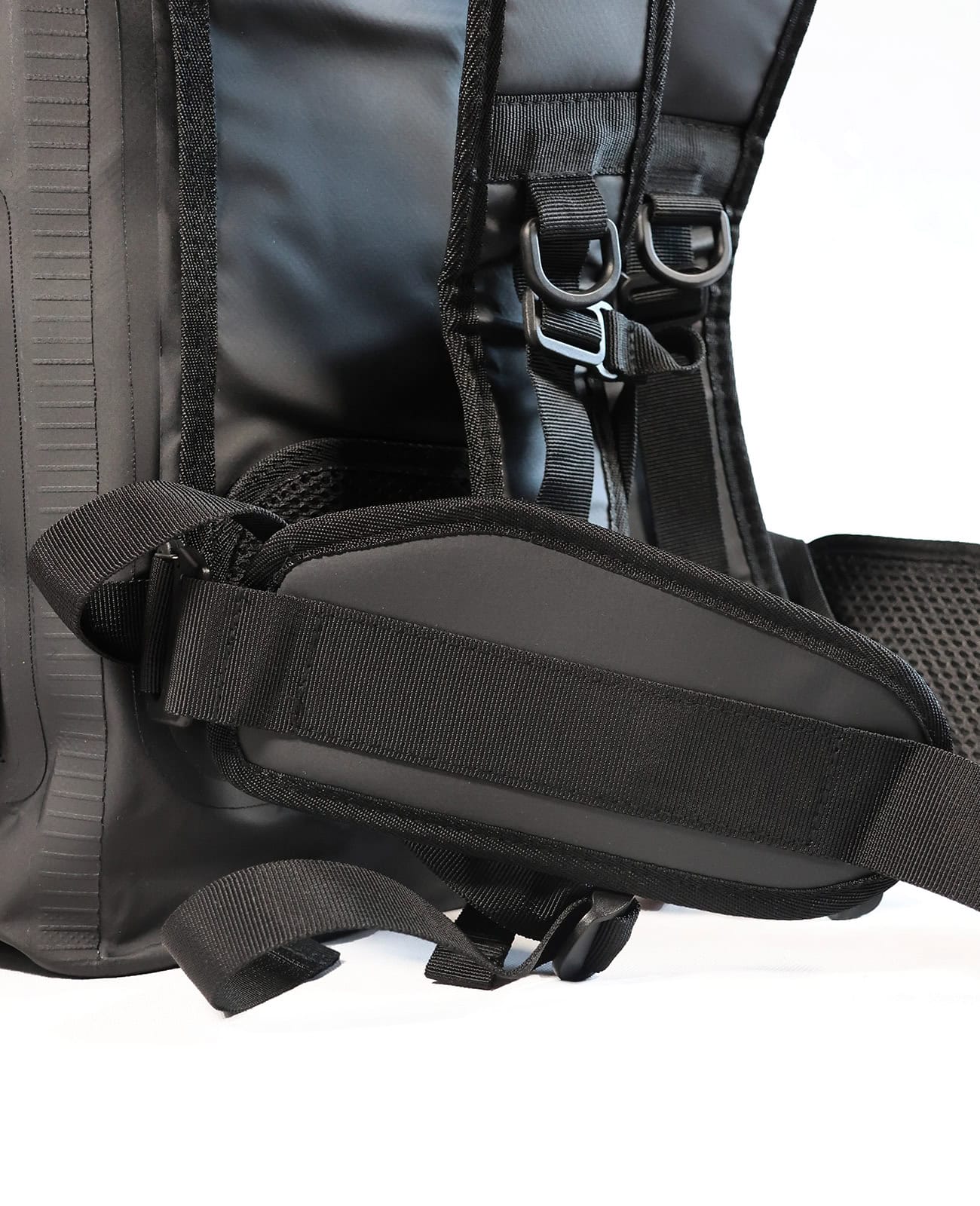 Waterproof backpack with adjustable strap and durable design for outdoor adventures.