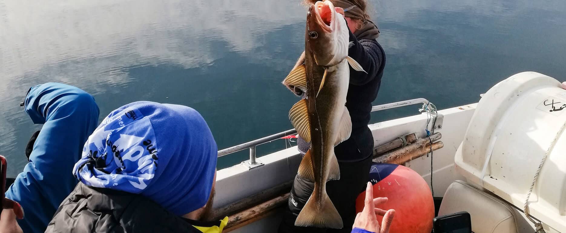 Fishing on a boat.
