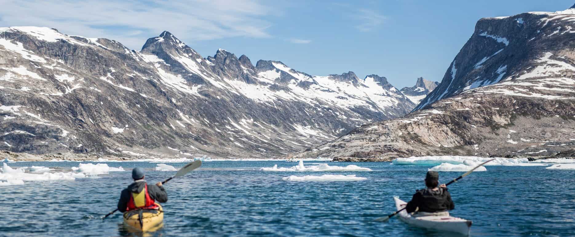 Kayaking in East Greenland.