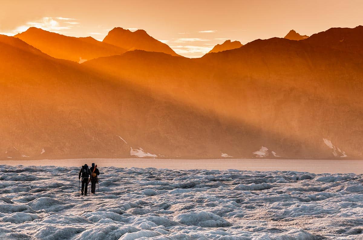 Mountaineering in beautiful sunlight. Photo by Pirhuk