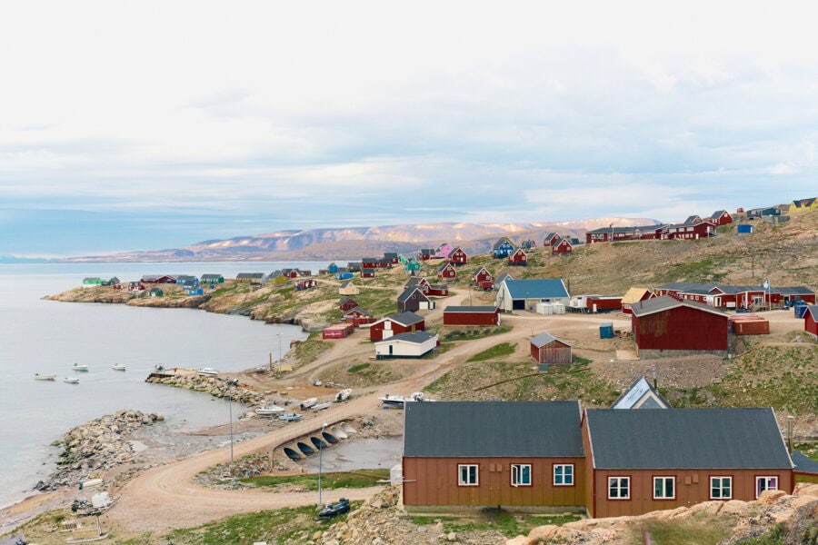 View over Ittoqqortoormiit from one of the benches in town.
