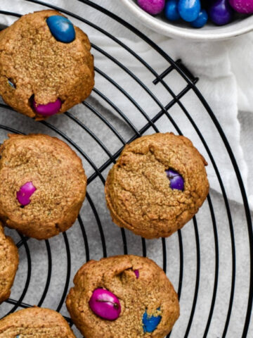 this is a photo of the easy and kid-friendly 4 ingredient peanut butter cookies on a cooling rack