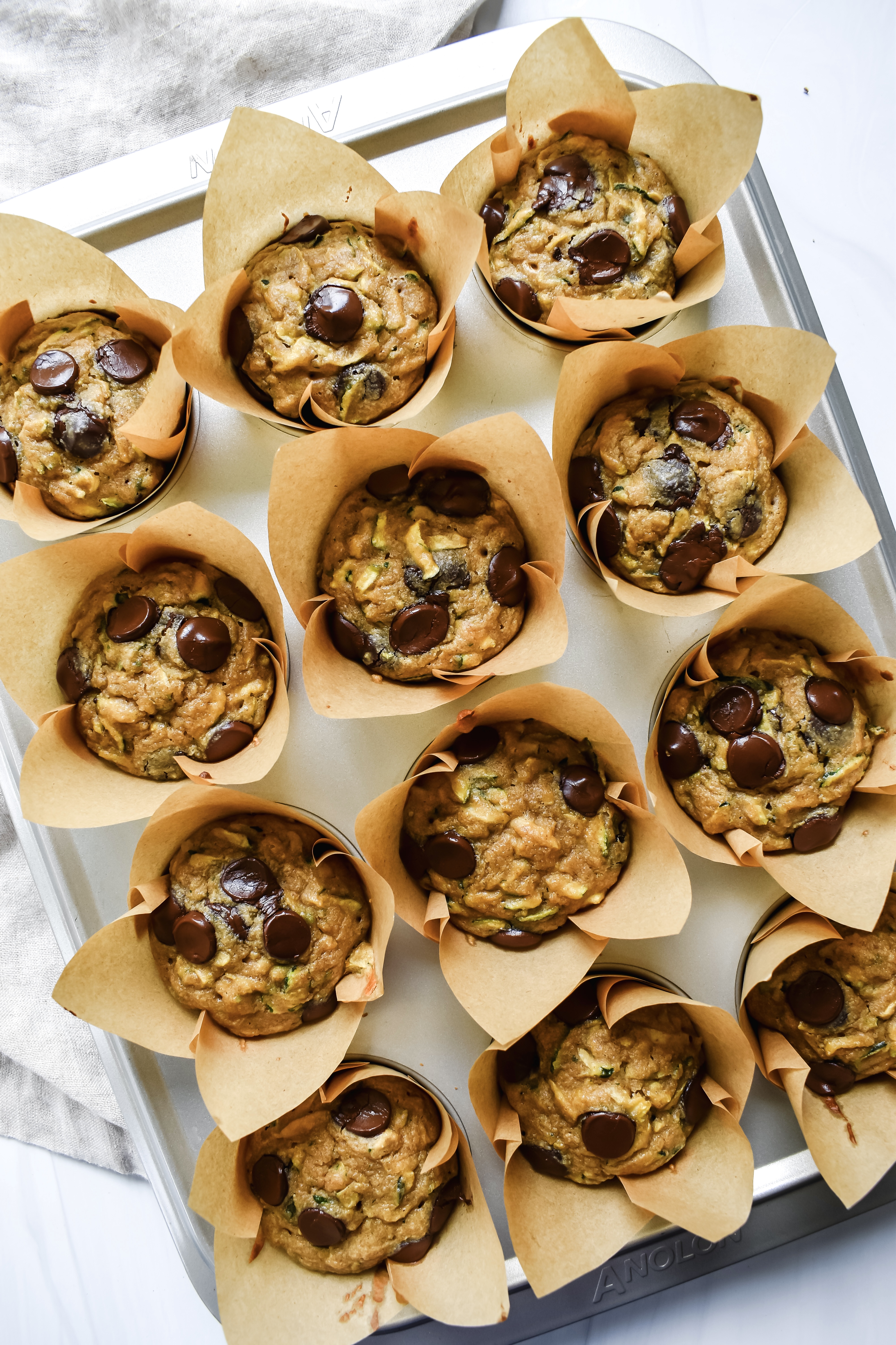 this is another overhead shot of my zucchini muffins 
