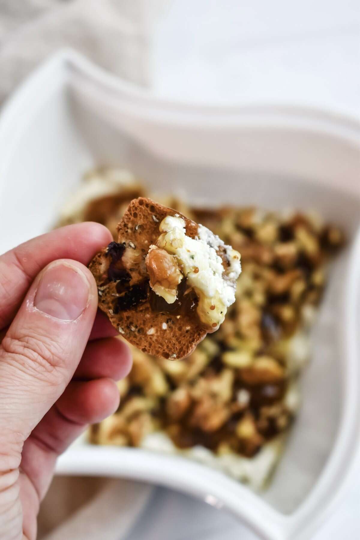 this is another close up of my boursin fig jam on a cracker 