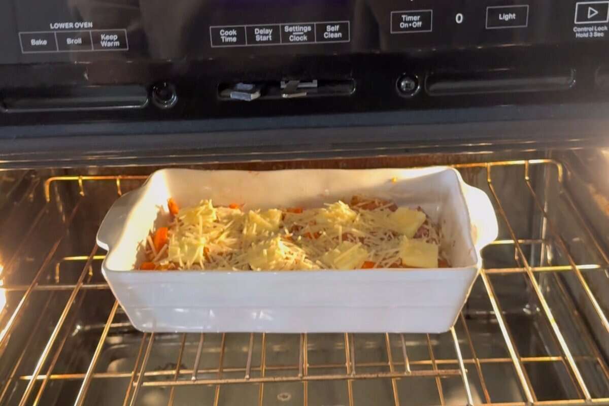 this shows me baking the dish.