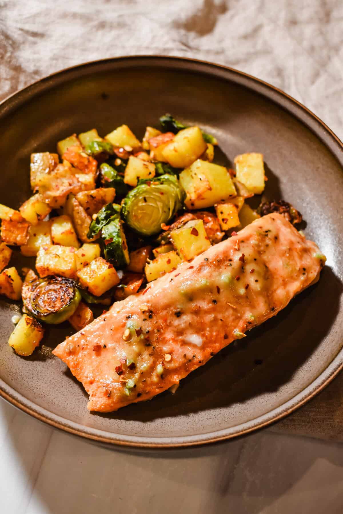 this is another close up but mainly of the maple dijon salmon. 
