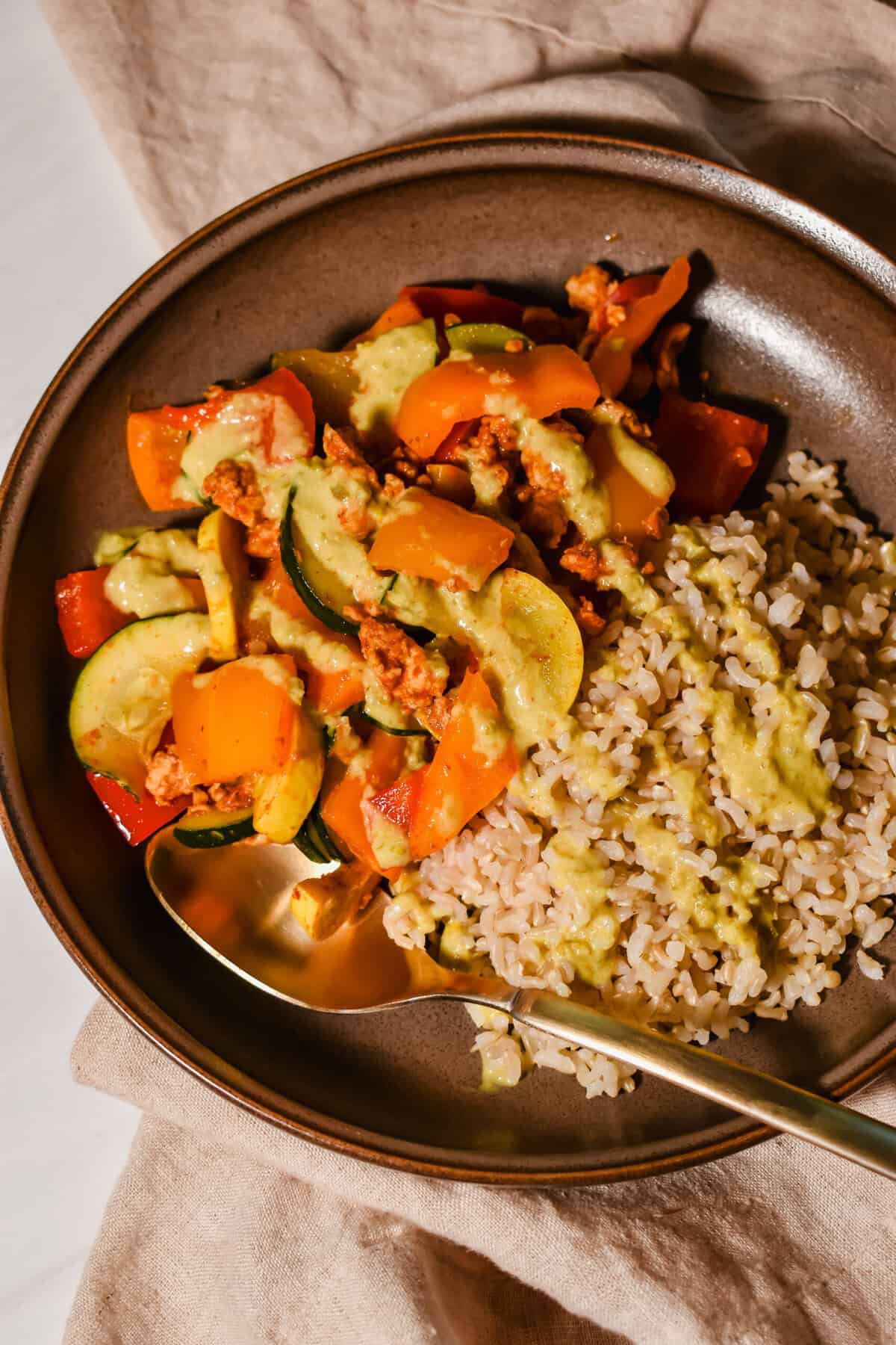 A close up picture of my easy and healthy Mexican stir fry.