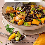 Honey lime chicken bowls with rice and mango salsa.