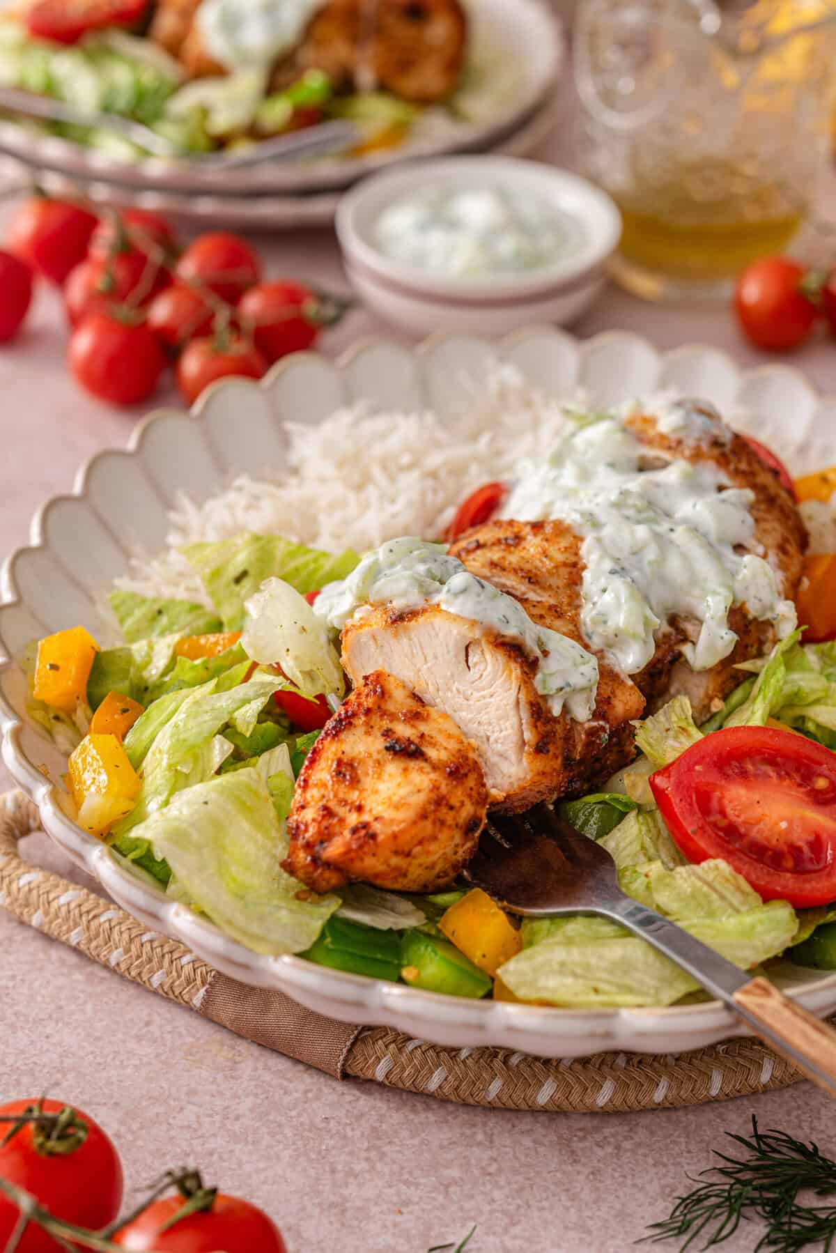 this is another side view close up of my easy weeknight dinner 