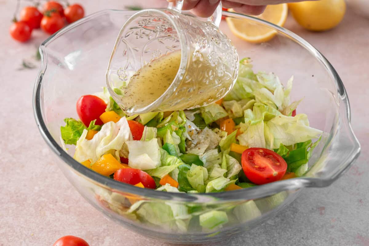 this shows me making the salad 