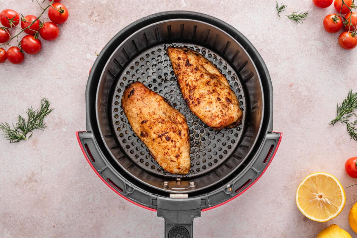 this shows me air-frying my chicken 