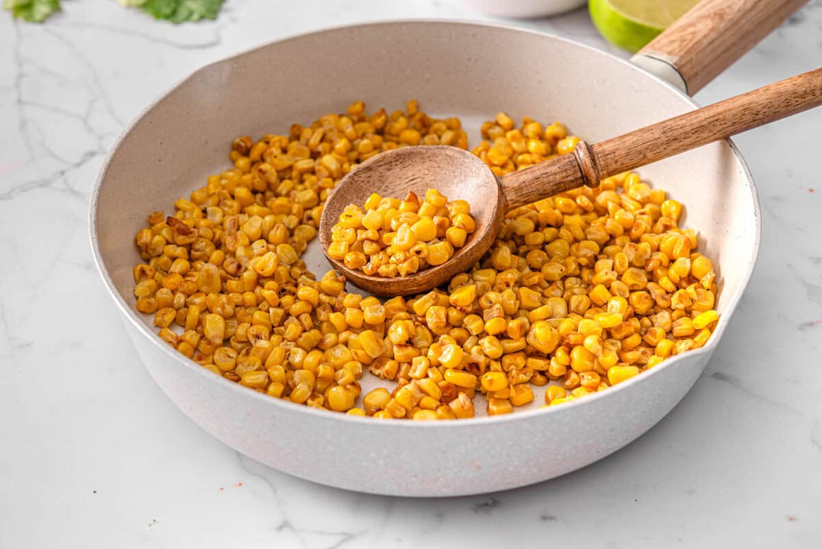 this shows me reheating the corn through