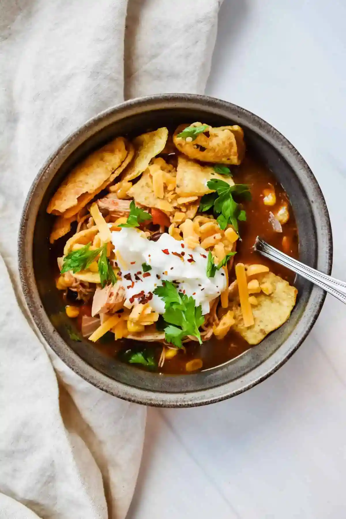 Southwest Chicken Soup (Easy & Healthy Crockpot Recipe